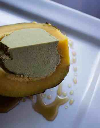 Kabocha squash with matcha custard, a delicious healthy dessert recipe!