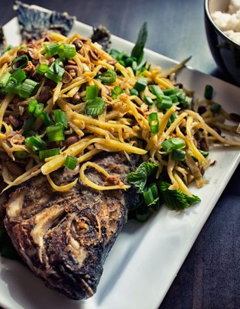 Khmer Food Recipe: Ginger Fish with Salted Soybean (Trey Chean Choun)